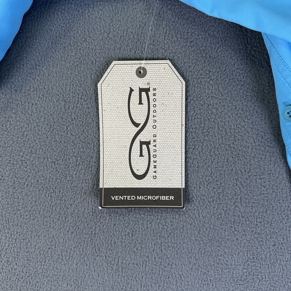 GameGuard Shirt Mens Large Blue Vented Microfiber Performance Fishing UPF New - Picture 6 of 7